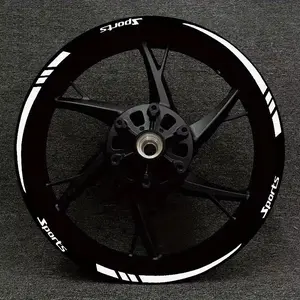 2-Piece front and rear wheel stickers 18-21 inch wheel hub reflective decorative stickers motorcycle wheel spokes sports letter Car Accessories