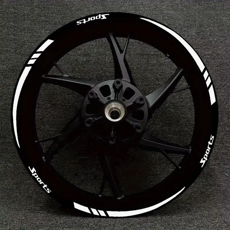 2-Piece front and rear wheel Decal stickers 18-21 inch wheel hub reflective decorative stickers motorcycle wheel spokes Racing sports letter Automotive Car Accessories