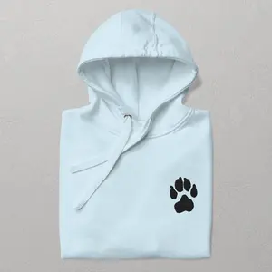 Custom Embroidered Paw Print Hoodie Unisex