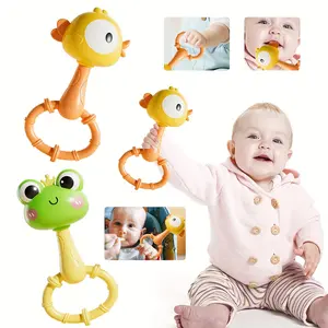 Cute Animal Rattle Maracas Sensory Baby Toy, Handheld Infant Development Toy, Sound-Enhanced Newborn Gift, Random Color, Perfect for Babies