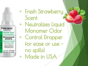 SHEBA NAILS Odor Out Monomer Drops Acrylic Liquid Neutralizer PRO 1 OUNCE STRAWBERRY Scent- Minimizes Acrylic Liquid Monomer Odor Helps Reduce The Smell Of Monomer Nails Extension DIY Nail Manicure