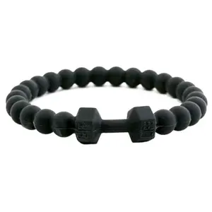 Black Silicone Dumbbell Bracelet