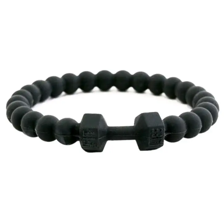Black Silicone Dumbbell Bracelet