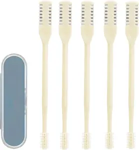 5 Pcs Nasal Hair Cutter, Double Sided Nose Hair Knife, 360° Nostril Hair Remover Tool, Nose Hair Trimmer for Men Women, with Soft Cleaning Brush