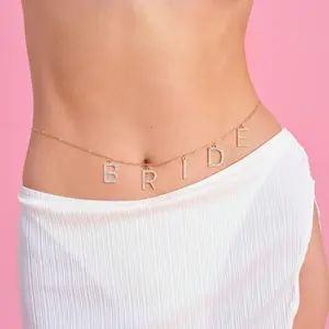 Simple Metal Waist Chain, Adjustable Fringe Waist Belt, Crystal Letter Waist Chain, Bridal Waist Chain, Party Accessory, Wedding Gift