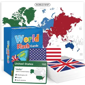 245 Countries World Flags Flashcards Geography Game with World Map Educational Games for All Ages Family Adults Classrooms Homeschool Gift for Teenage