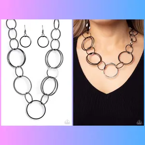 Shimmering Symphony - Black Necklace