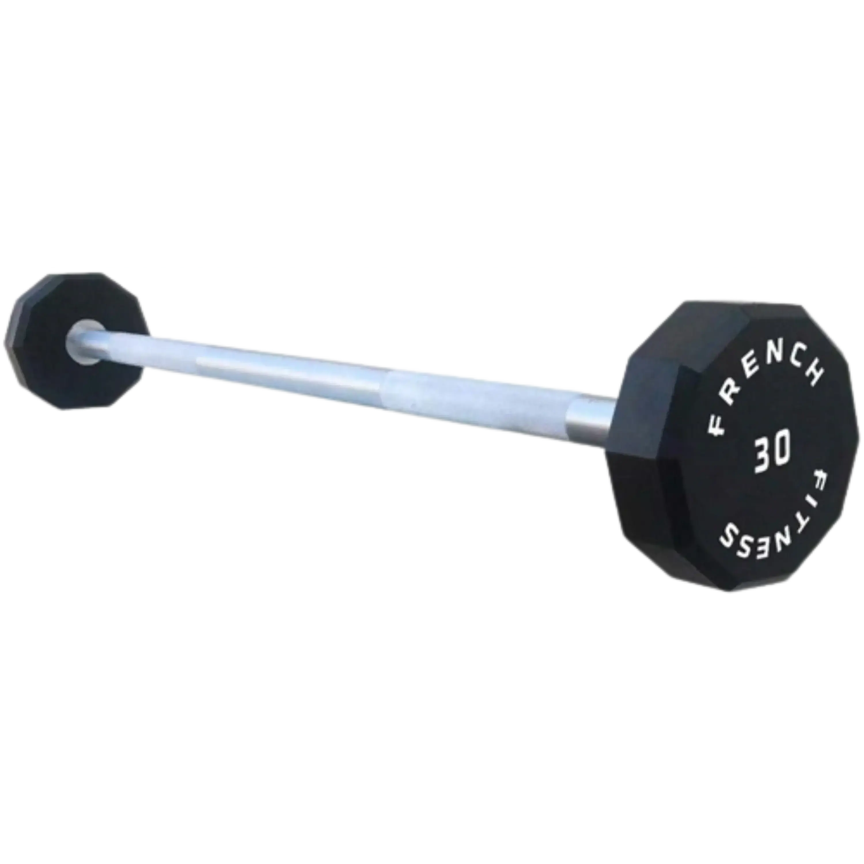 French Fitness Straight Urethane Standard Barbell - 30 lbs Single (New), Non-Slip Handle for Gym Fit, Muscle Strengthening Weight Lifting, Gym Fit Weight Lifting, Non-Slip Handle Weight Lifting