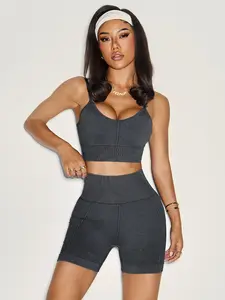 Women's Sporty Bra and Shorts Set, Matte Texture, Breathable Fabric, Comfortable and Shaping, Ideal for Yoga, Gym, Daily Wear, Stylish Activewear, Summer Athletic Wear