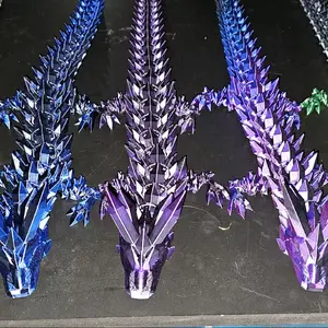 3D Printed Articulated Dragon figurine - Fantasy display piece
