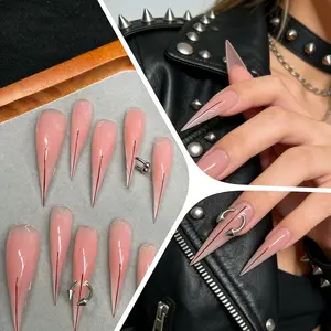 Handmade Long Dragon Claw Nail Tips, Shimmery Cat Claws, Stylish Acrylic Nails, Single Item Pack, No Flammable Liquid, Beauty Accessory