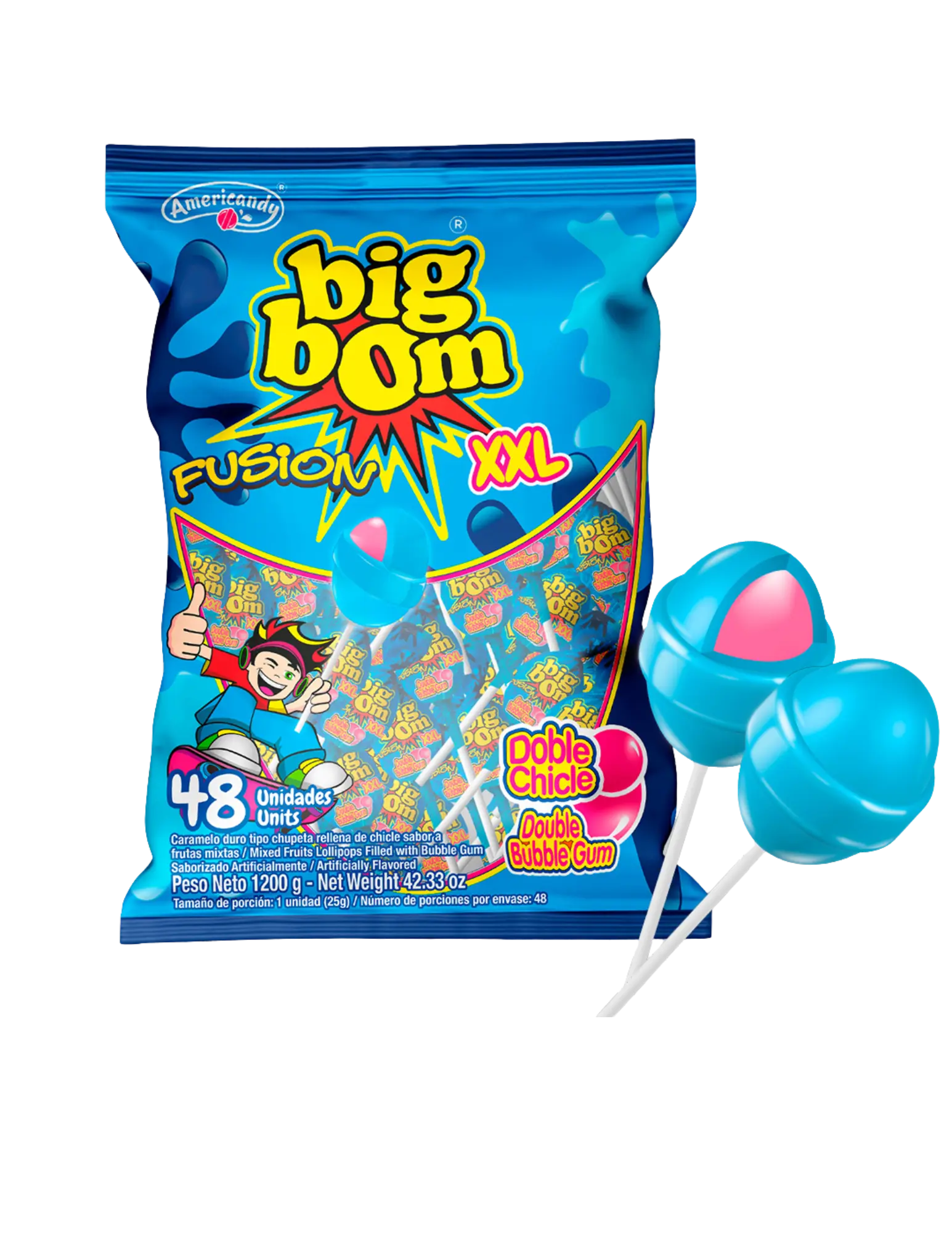 Americandy XXL Lollipops, Fusion Blue