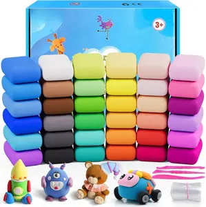 Polymer Clay 36 Colors, Modeling Clay for Kids, DIY Model Magic Clay, Molding Clay Kit with Sculpting Tools, Non-Sticky Soft and Super Light, Arts and Crafts Gift for Boys Girls Kids