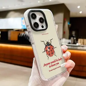 for compatible with iPhone 17 Air 16 Plus 15 ProMax 14 13 12 11, Summer Vacation PresentLadybug Phone Case, Lucky Charm Style, Good Fortune Present, Attract Positivity Gift, Symbol of Luck Present