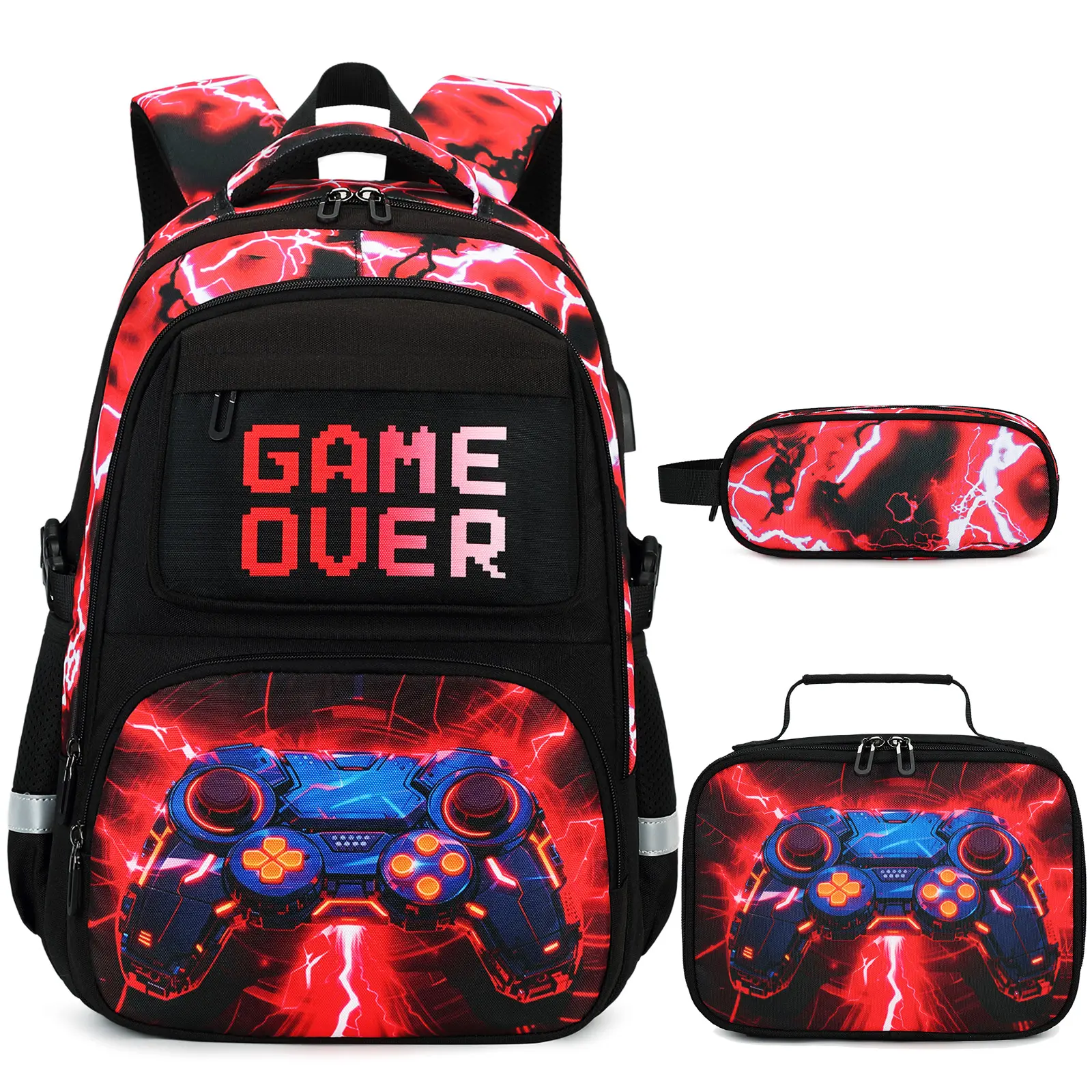 3PCS Set [Red Lightning]