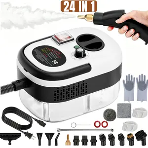 2500W Ultra-Powerful Labor-Saving Handheld Steam Cleaner - High-Temperature Pressurized Compact Multi-Head Portable Steamer with Brush Heads for Home Kitchen Grease, Car Detailing