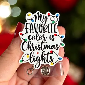 Glitter My Badge Christmas nurse badge reel for nurse and hospital workers. Badge clip Badge pull - Retractable swivel clip with a 360 rotation. Great gift for coworker.
