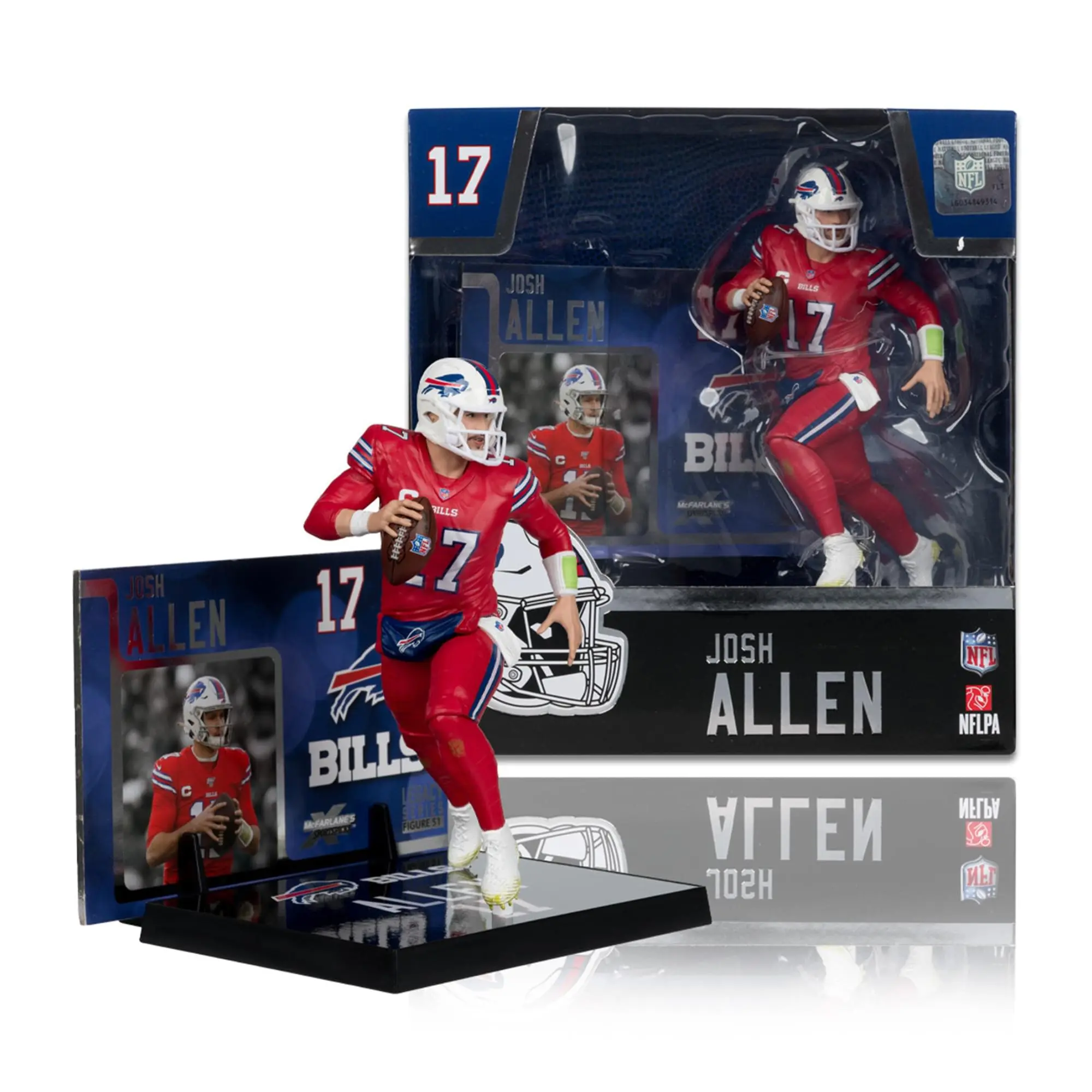 McFarlane Toys Buffalo Bills NFL 7-in Sports Collectible Football Action Figure - Josh Allen, Color Rush Jersey, Strong Arm, Mobility