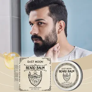 East Moon Men's Scented Beard Balm | Cedarwood & Leather & Vanilla | Flexible Hold | Nourishing Strength | Christmas Gift beard  flakes