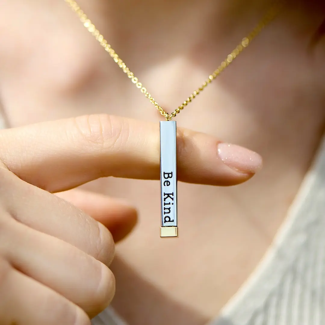 modmints Hidden Message Artificial Gemstone Pendant Necklace - Adjustable Length Stainless Steel Chain, Discreet Initial Text Accessory, Trendy Fashion Jewelry, Adjustable Length Necklace,summerwins