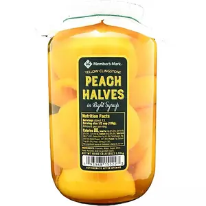 Member's Mark Yellow Clingstone Peach Halves in Light Syrup 60 oz Packaged Fruit Drink
