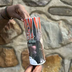 NBA Young Boy 20oz Tumbler - Red and Black Design Featuring