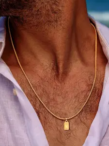 Men's Simple Style Plain Color Letter Pendant Necklace, Letters Necklace, Necklace Initial, Stainless Steel Necklaces, Stainless Steel Jewelry for Party, Daily Clothing Decor, Trendy All-match & Exquisite Jewelry for Birthday Gift
