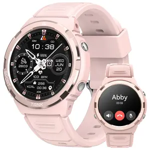 KOSPET S1 Bluetooth Smartwatch for Women Pink Wristwatch with AMOLED Display Health Tracker Long Battery Life 50M Waterproof Rugged for Fitness Sports Android iOS Compatible Giftforher - Aluminium,New Year Pick