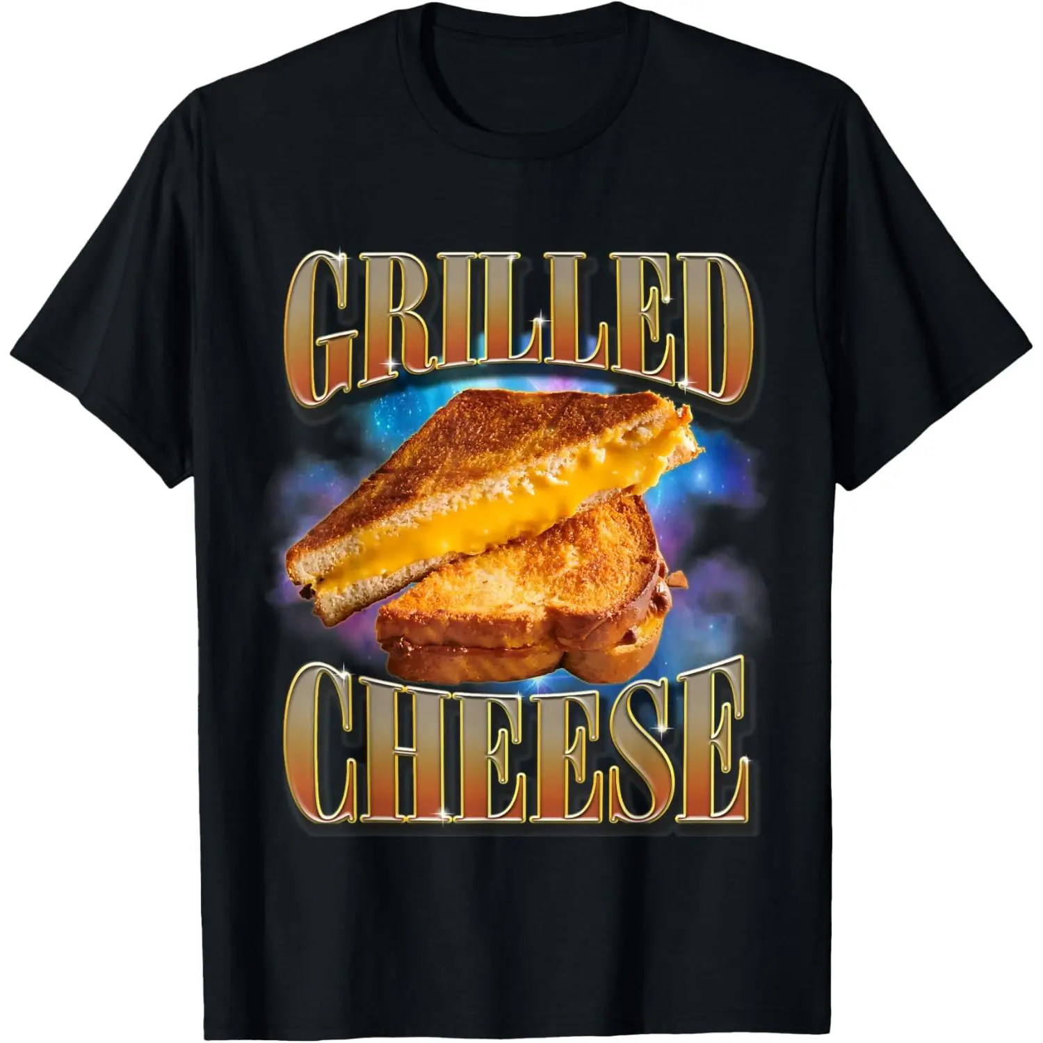Menswear Cotton Casual T-Shirt - Breathable, Grilled Cheese Food Lover, Funny Gag, Weird Meme, 90s Trendy Meme Shirts Funny, Funny Graphic Tee