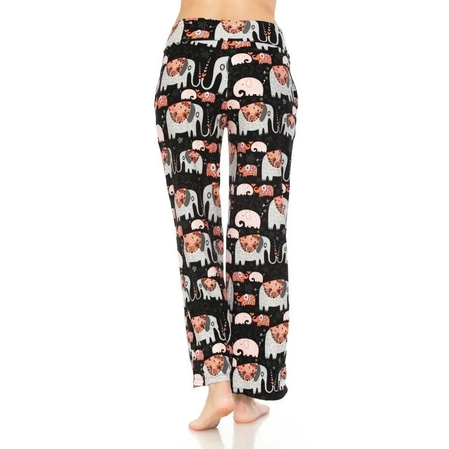 Elephant Heart Print Comfortable Soft Lounge Pajama Pants