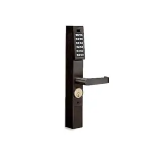 Trilogy DL1200ET-10B Narrow Stile Pin Exit Keypad Lever Lock - Alarm Lock, Grade 1, Oil Rubbed Bronze Finish, Discontinued, 100 users supported, 24/7 protection, 3-5 digit codes, easily installs on aluminum glass doors, managed properties