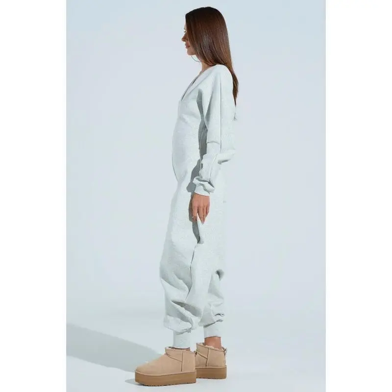 Comfortable Cozy Sweatshirt Jumpsuit Baseball Cap