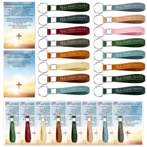 24 Set Easter Make Heaven Crowded Keychains with Inspirational Card Christian Trendy Keychains Wristlet Bible Verse Keychain for Family Friends Church Pastor Clergy Easter Gift Easter Basket Stuffers Fillers