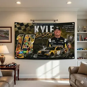 Forever #18 Legends Never Fade Flag, Racing Fan Room Decor