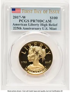Modern Bullion Coins (2017-W G$100 American Liberty High Relief, DC FDI Flag)