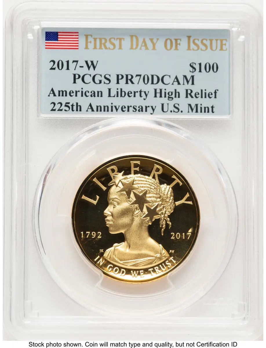 Modern Bullion Coins (2017-W G$100 American Liberty High Relief, DC FDI Flag)