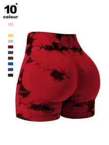 Summer High-Waisted Workout Shorts, Slim Fit Tie-Dye Design, Comfortable Fashion Sportswear, Ideal for Outdoor Activities, Soft Activewear Shorts