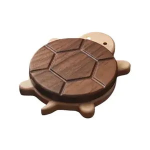 Adorable Turtle Wooden Coaster, Premium Heat-Resistant Drink Holder, Unique Design for Coffee, Tea, and Mug, Home Decor & Kitchen Accessory, Kitchenware & Tableware