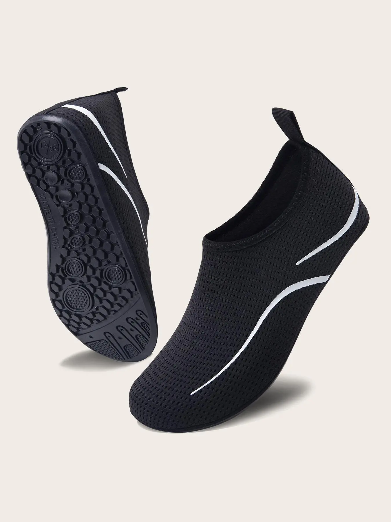 Men's Sporty Slip on Water Shoes, Lightweight Breathable Comfortable Quick Drying Water Shoes, Outdoor Beach Shoes for Swimming, Hiking, Wading Shoes, Water Aqua Shoes, Water Footwear