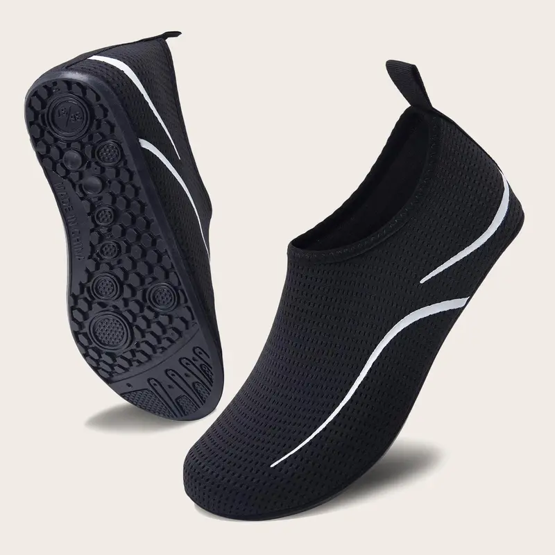 Men's Sporty Slip on Water Shoes, Lightweight Breathable Comfortable Quick Drying Water Shoes, Outdoor Beach Shoes for Swimming, Hiking, Wading Shoes, Water Aqua Shoes, Water Footwear