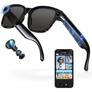 AI  Glasses with 800mp Camera - Real-Time Translation in 139 Languages,1200p Video Recording,Open-Ear Audio,Object Recognition for iOS Android