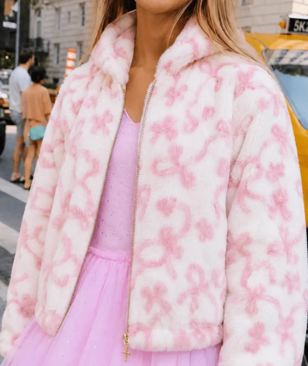Tween Pretty Bows Fuzzy Jacket