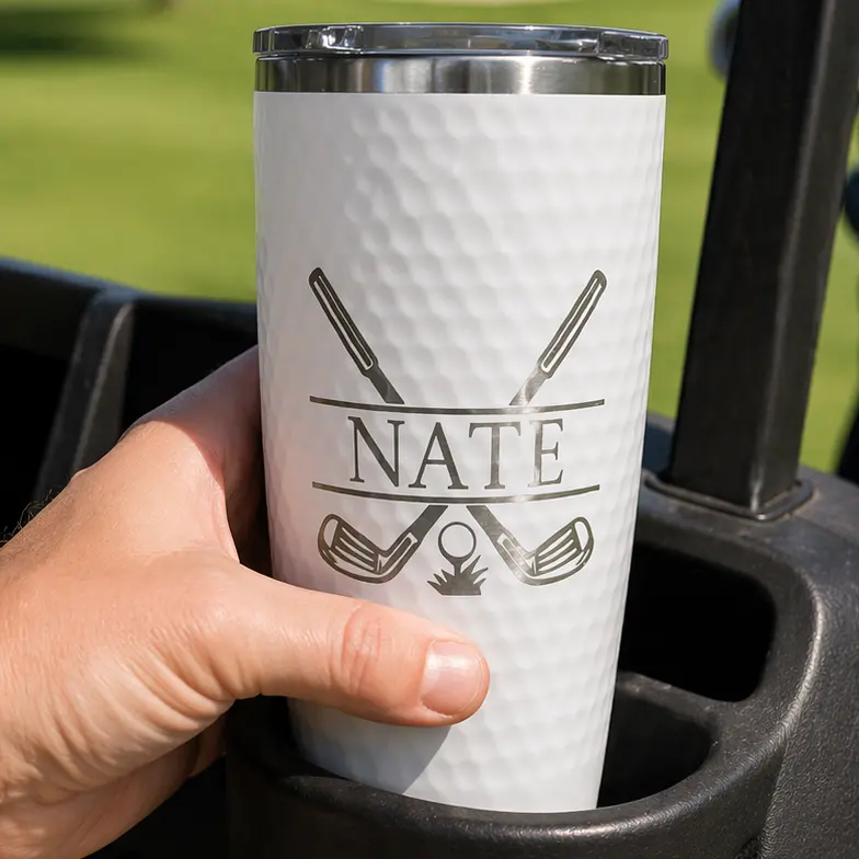 Personalized Golf Tumbler with Name | Engraved Stainless Steel Cup