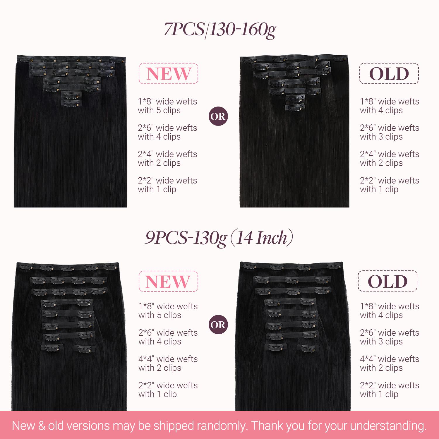GOOGOO Hair Extensions Seamless Clip in Human Hair Extensions Natural Straight Hair#Summervibes