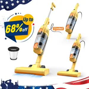 INSE R6X Corded Stick Vacuum, 15KPa Suction with 600W Motor, Ultra-Lightweight Bagless Upright Vacuum with Handheld for Home Hard Floor Hardwood Floor Pet Hair Car Cleaning home cleaning tools home appliances Yellow pet lovers Memorial Day Sale