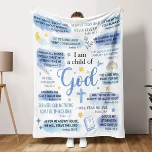 Baptism Gifts for Girl, I Am a Child of God Blanket, Christian Gifts for Women Birthday, Teen Girl Gifts Trendy Stuff, Inspirational Confirmation & First Communion Gifts for Girls(50 * 60)