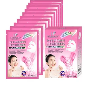 Multi Vitamin Brightening Facial Mask Sheet Facial hydration in all seasons, daily facial care, skin rejuvenation and moisturizing, easy to absorb, non greasy. Men and women can use it for travel, portable, 10 tablets/box