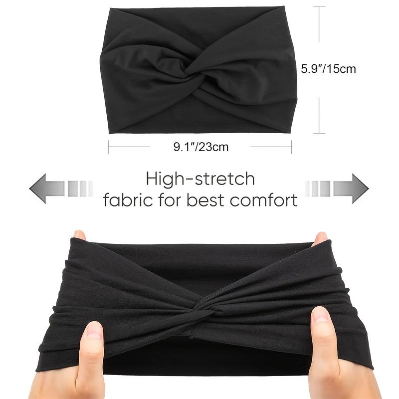 4 Pack Turban Headbands for Women Wide Vintage Head Wraps Knotted Cute Hair Band Accessories