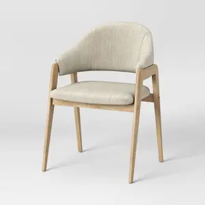 Ingleside Open Back Upholstered Wood Frame Dining Chair Cream/Natural Wood -