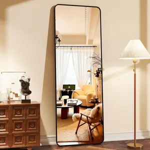 Floor Full Length Mirror Standing Full Body Rounded Corner Rectangle Mirror